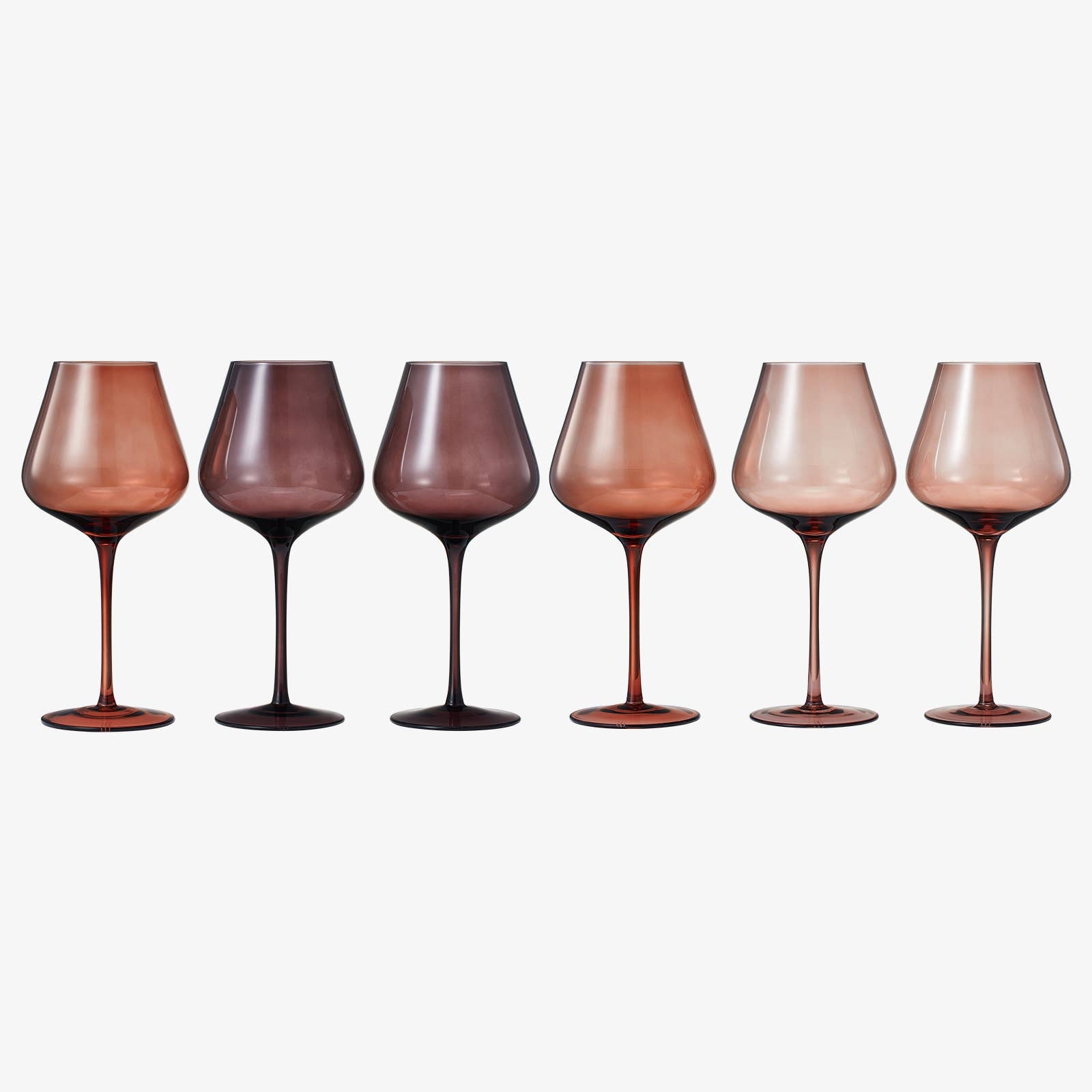 Muted Color Wine Glass ~ Set of 6