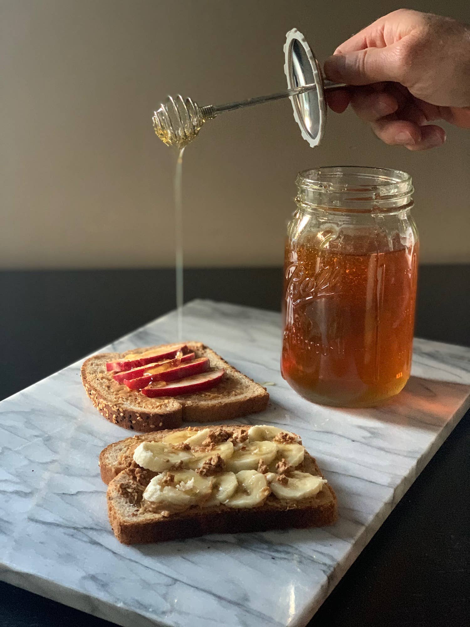 Honey Dipper Lid for Wide Mouth Mason Jar (stainless)
