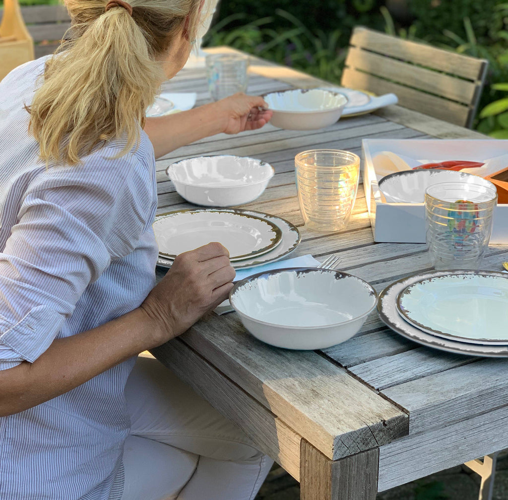 Melamine Dinnerware Set, 12-Piece, Ivory