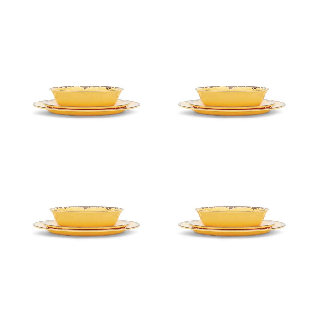 Melamine Dinnerware Set, Yellow, 12-Piece