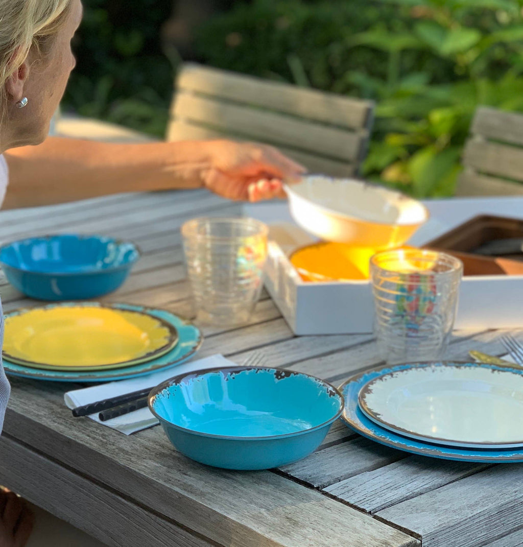 Melamine Dinnerware, Set of 12, Multicolor