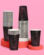 Black Shimmer Paper Cups