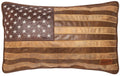 American Flag Faux Leather Pillow