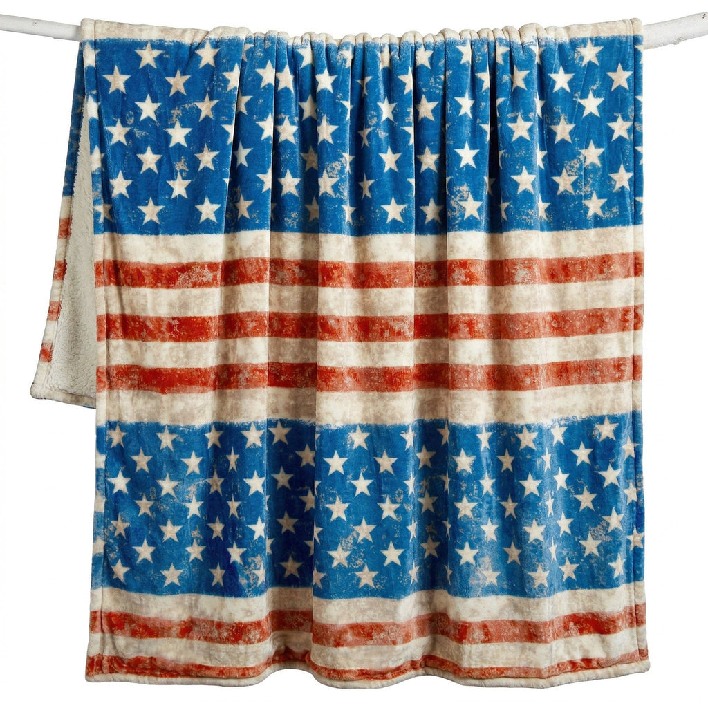 Wrangler® Stars & Stripes Plush Sherpa Throw
