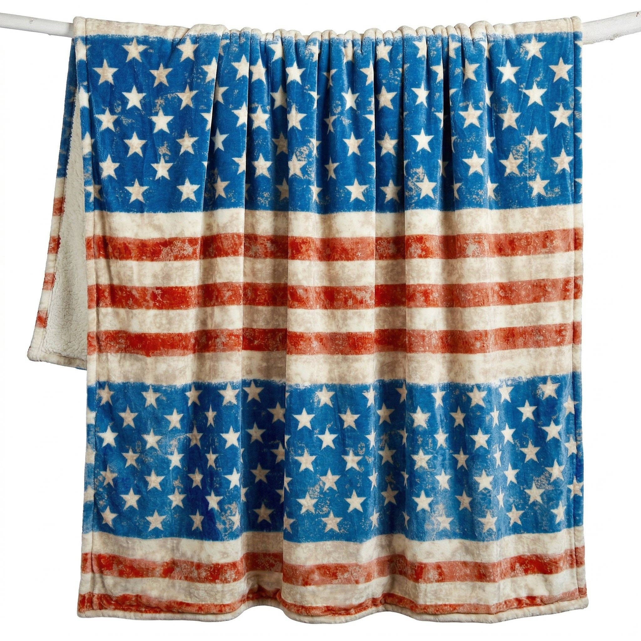 Wrangler® Stars & Stripes Plush Sherpa Throw