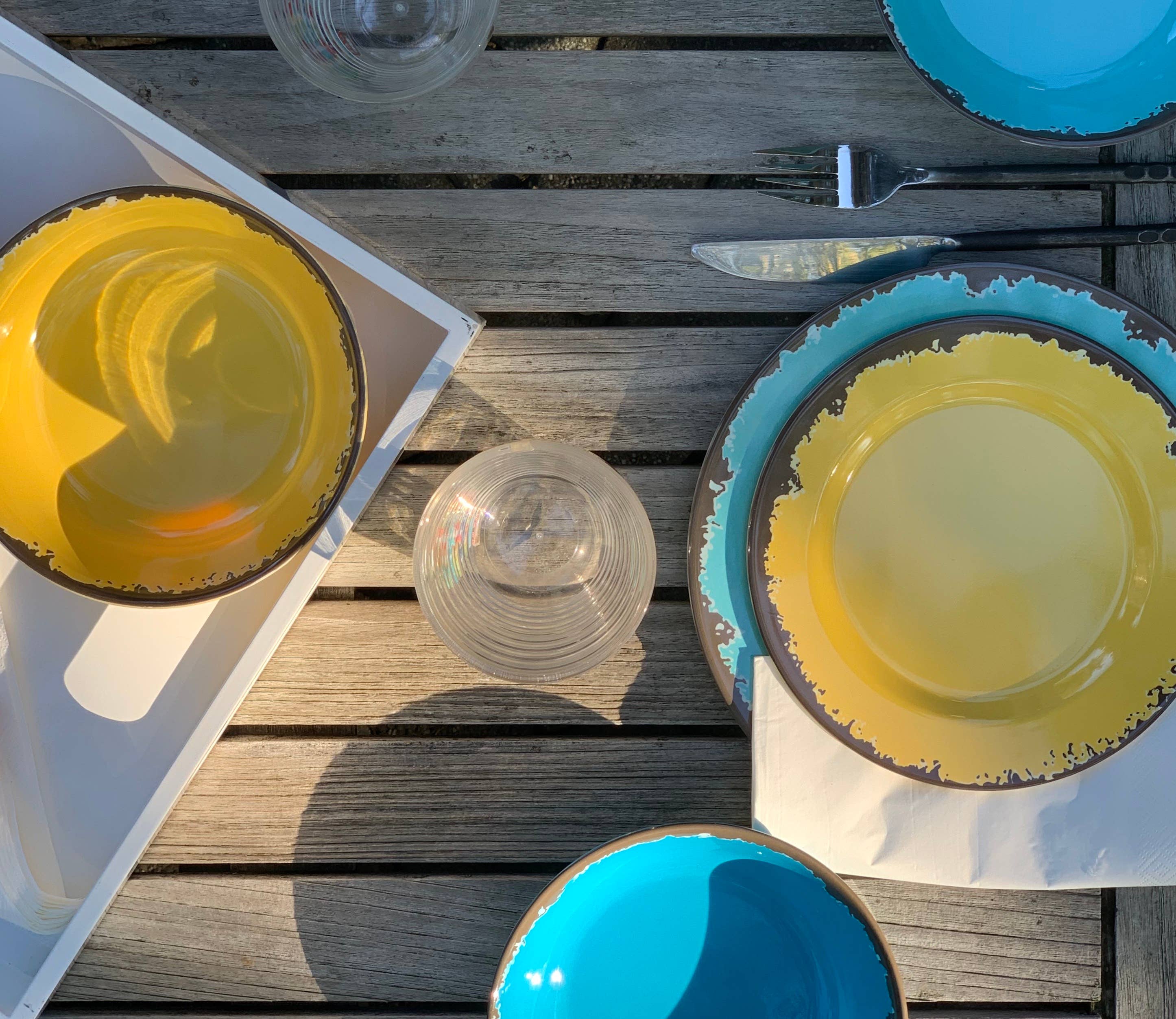 Melamine Dinnerware, Set of 12, Multicolor