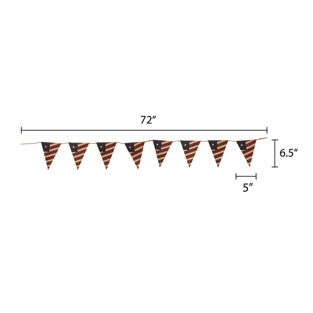 Burlap Pennant Flag Garland 6'