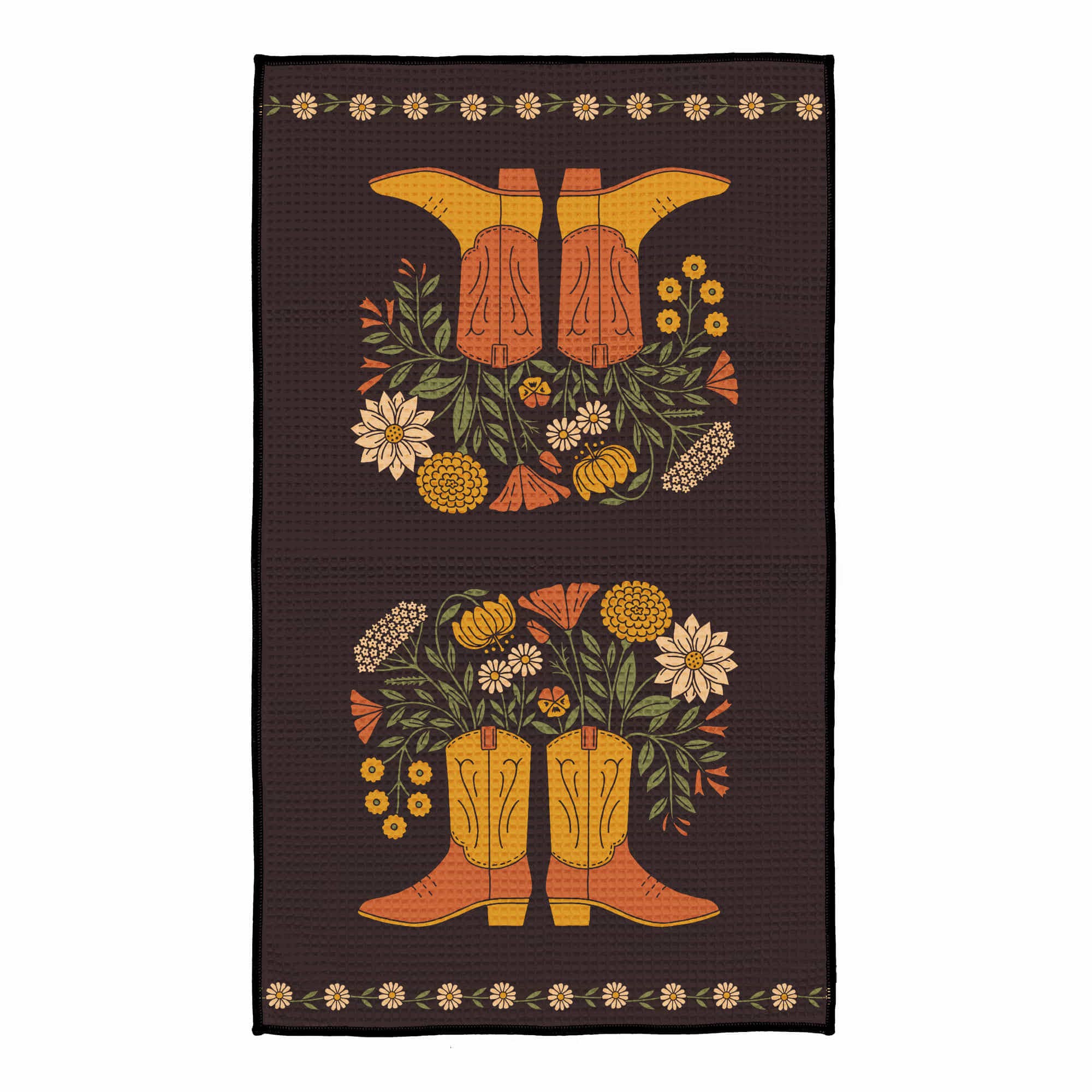 Kitchen & Tea Towel | Cowboy Boots & Flowers