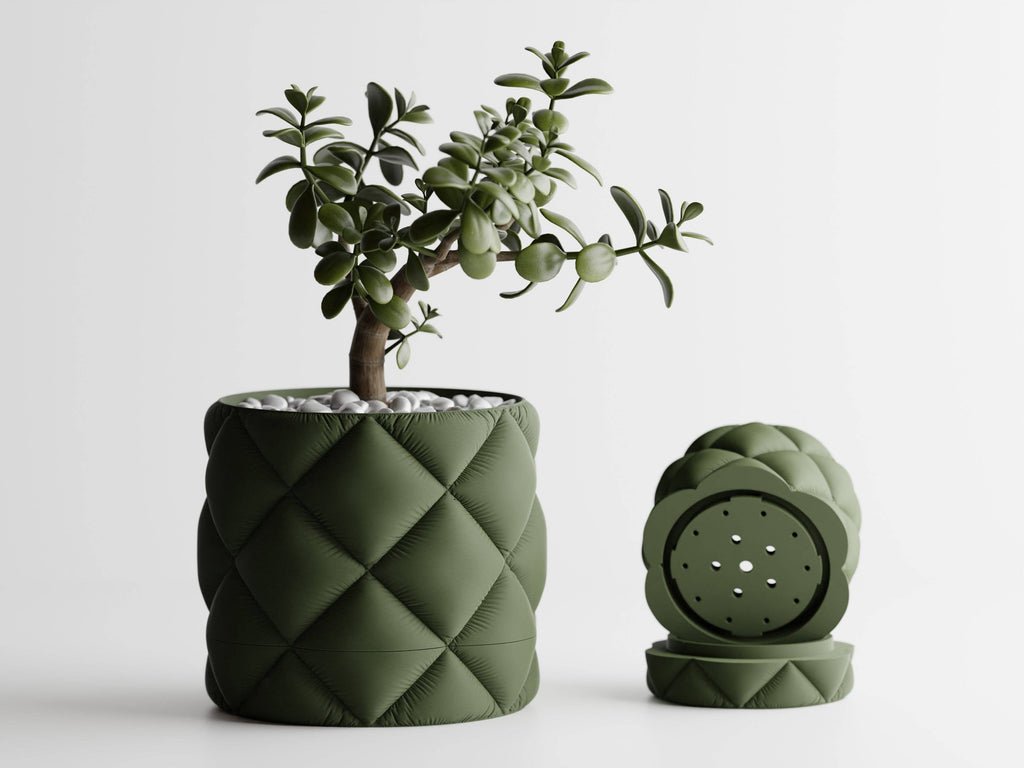 Inflated Planter Container with Drip Tray