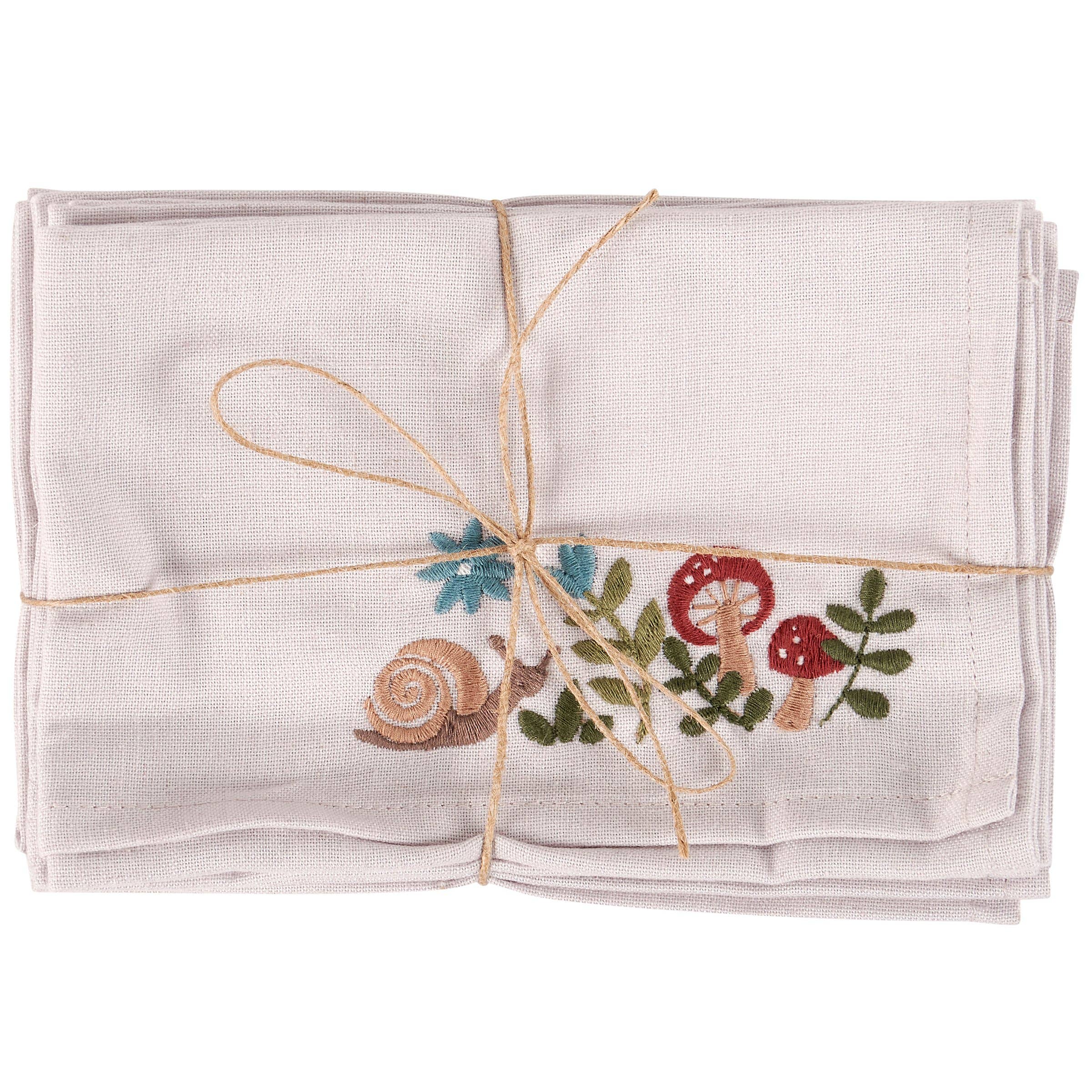 Snail & Mushroom Napkin Set