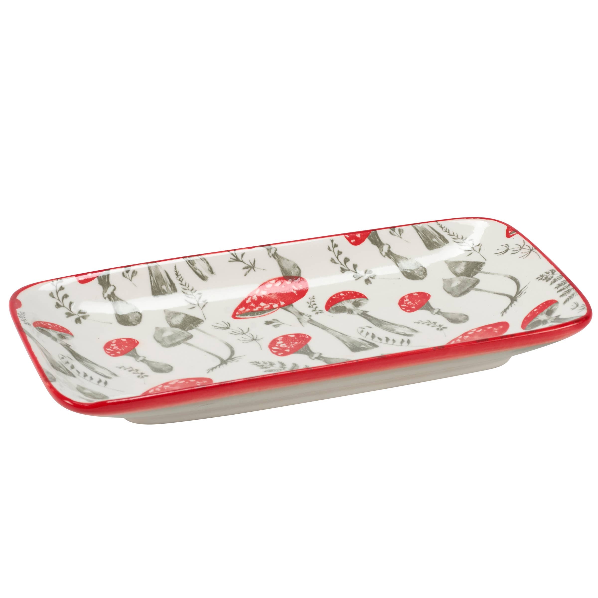 Rectangular Red Mushroom Platter