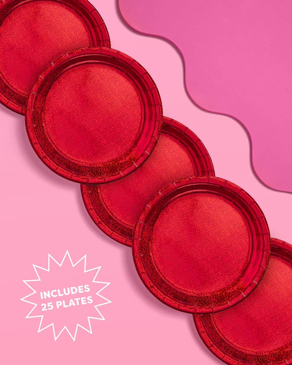 Red Shimmer Plates
