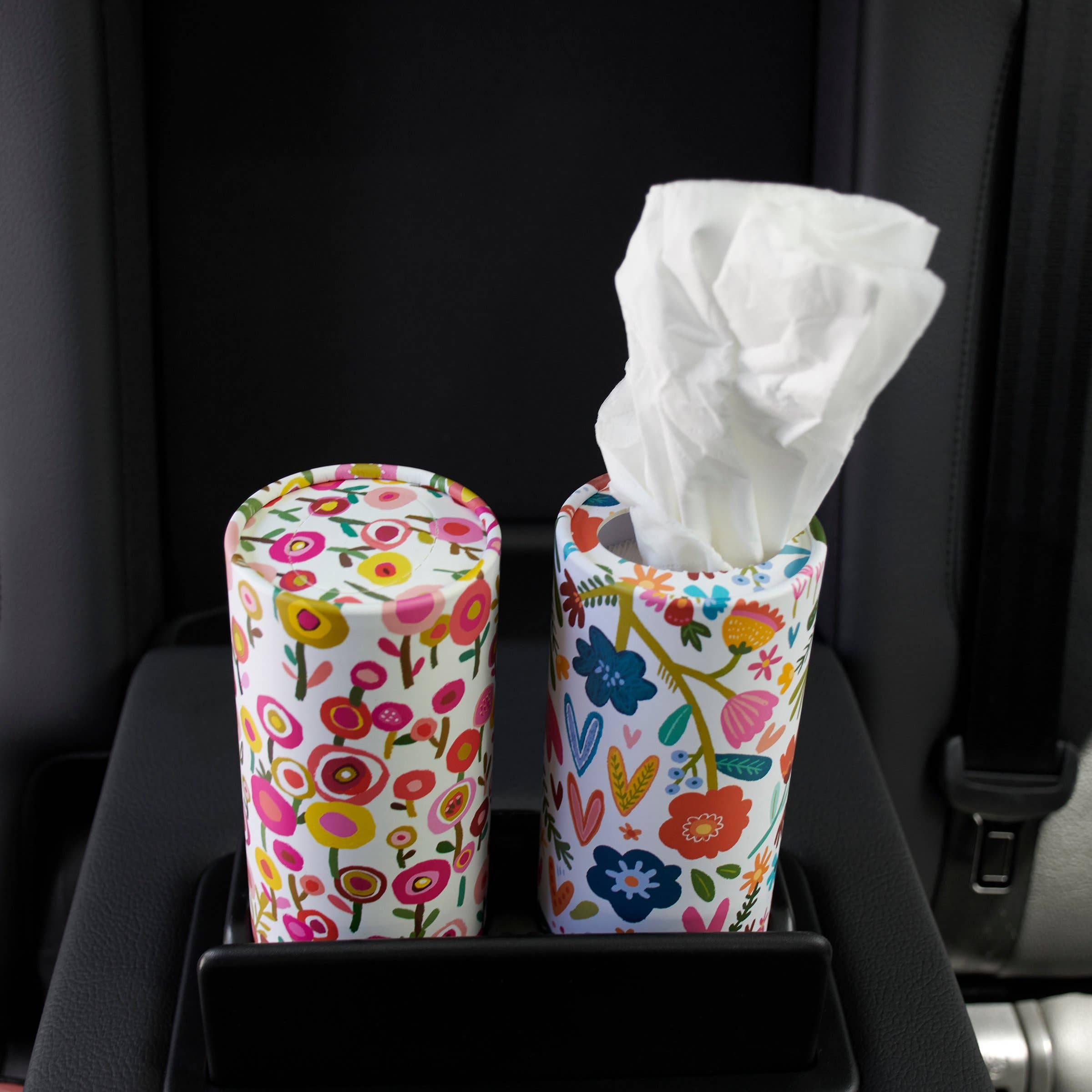 White Floral Tissue Box Set
