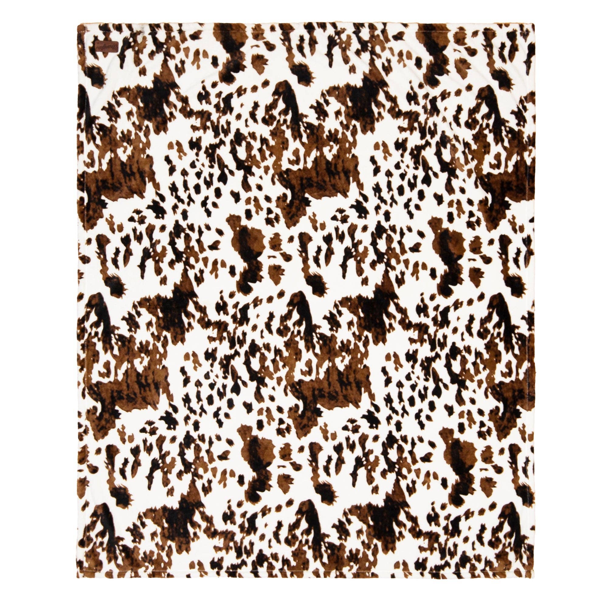 Wrangler Light Tri-Color Cowhide Unlined Plush Throw Blanket