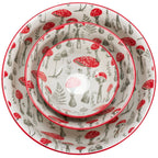 Red Mushroom Bowl Set