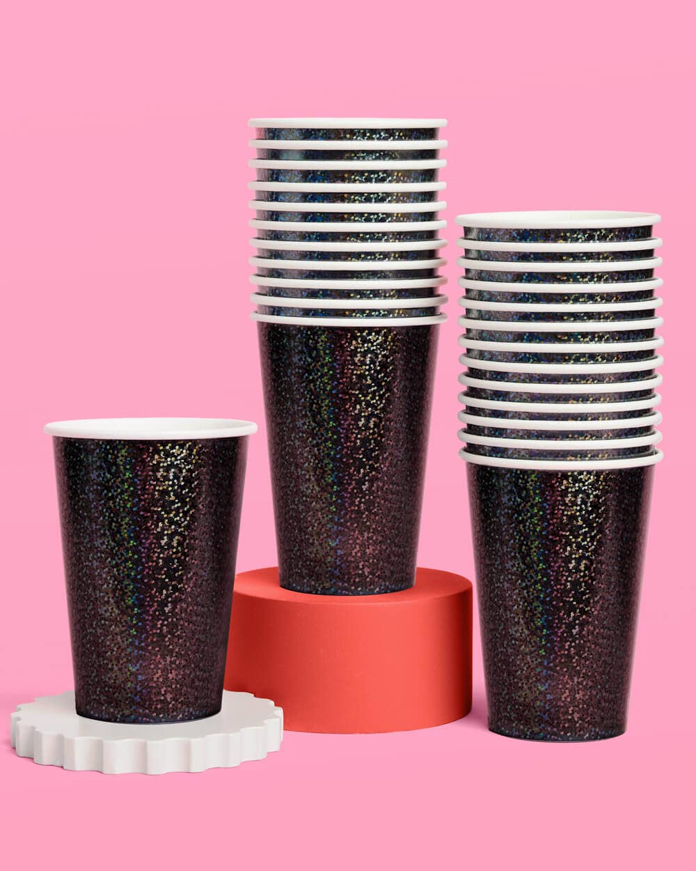Black Shimmer Paper Cups
