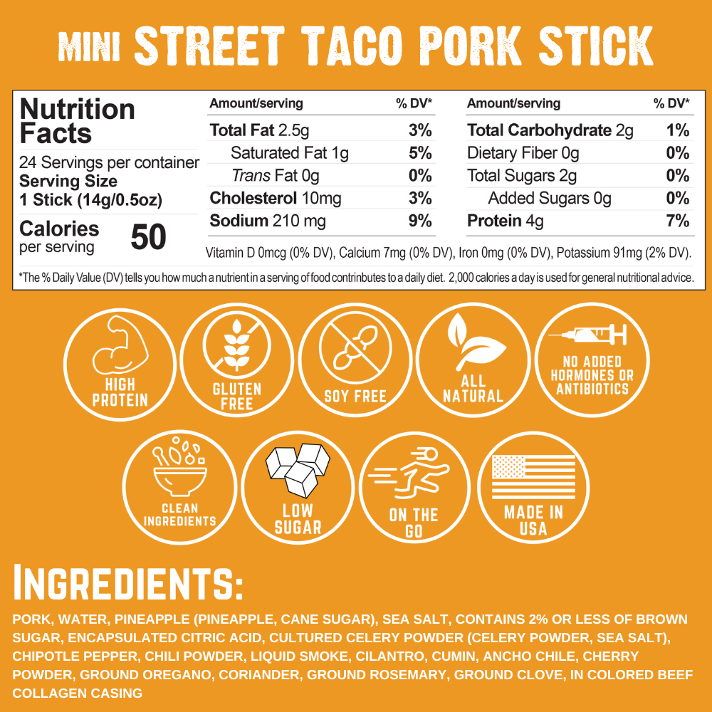 Street Taco Pork Stick Mini 0.5oz