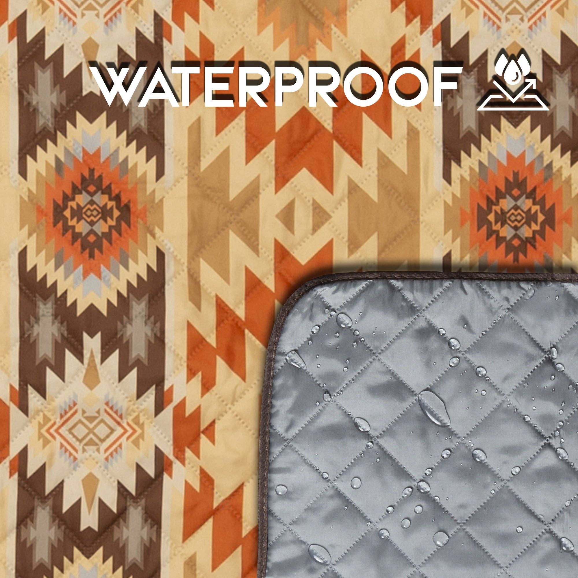 Aztec Printed Stripe Picnic Blanket