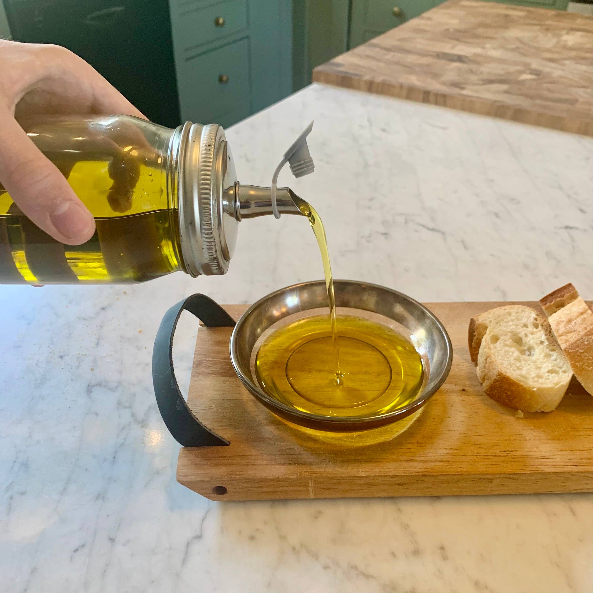 Oil Cruet Lid for Regular Mouth Mason Jar (stainless)