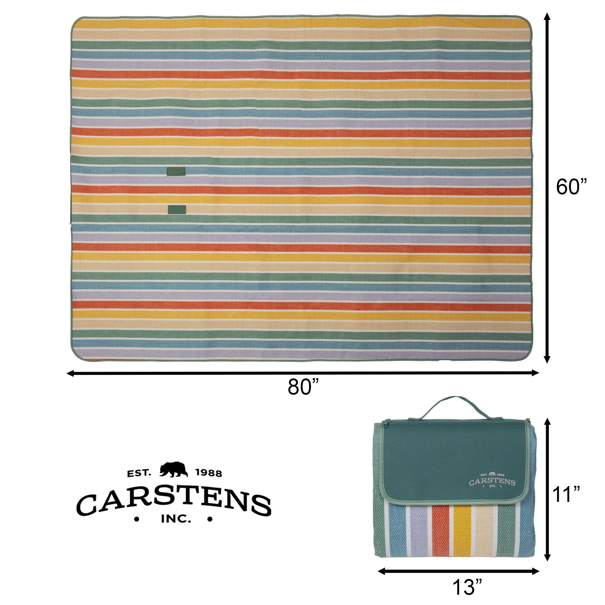 Day at the Beach Woven Stripe Picnic Blanket
