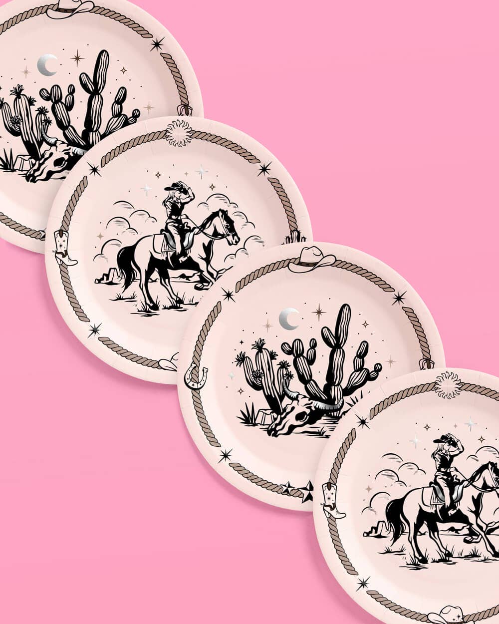 Vintage Western Paper Plates