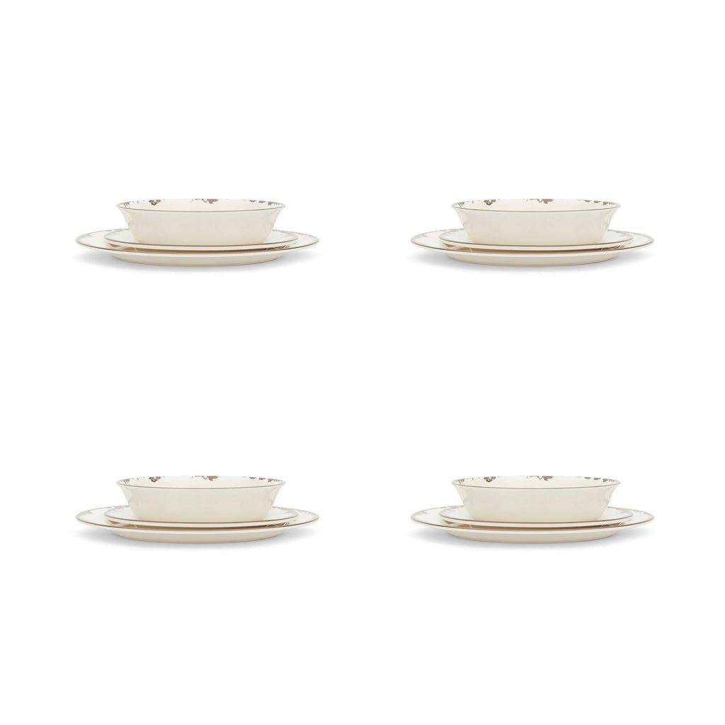 Melamine Dinnerware Set, 12-Piece, Ivory
