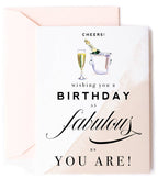 Cheers! Fabulous Champagne Birthday Greeting Card
