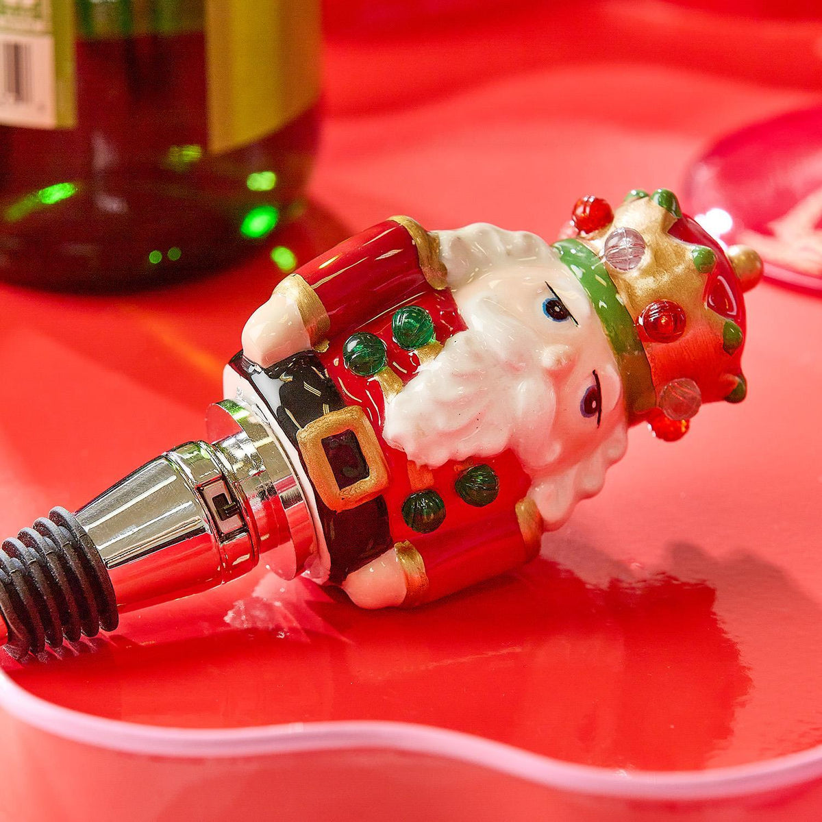 Light-Up LED Nutcracker Bottle Stopper