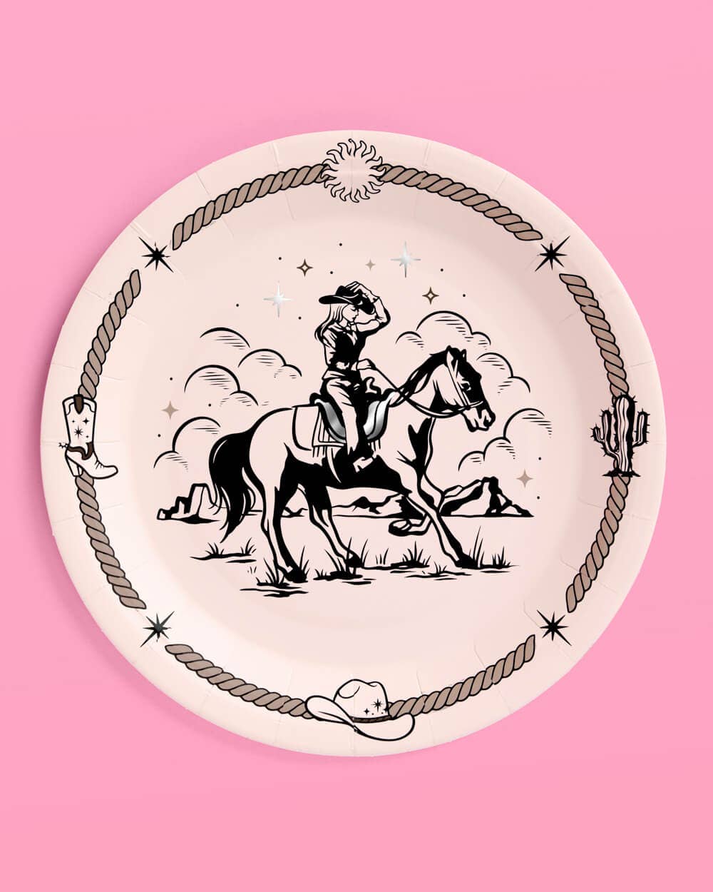 Vintage Western Paper Plates
