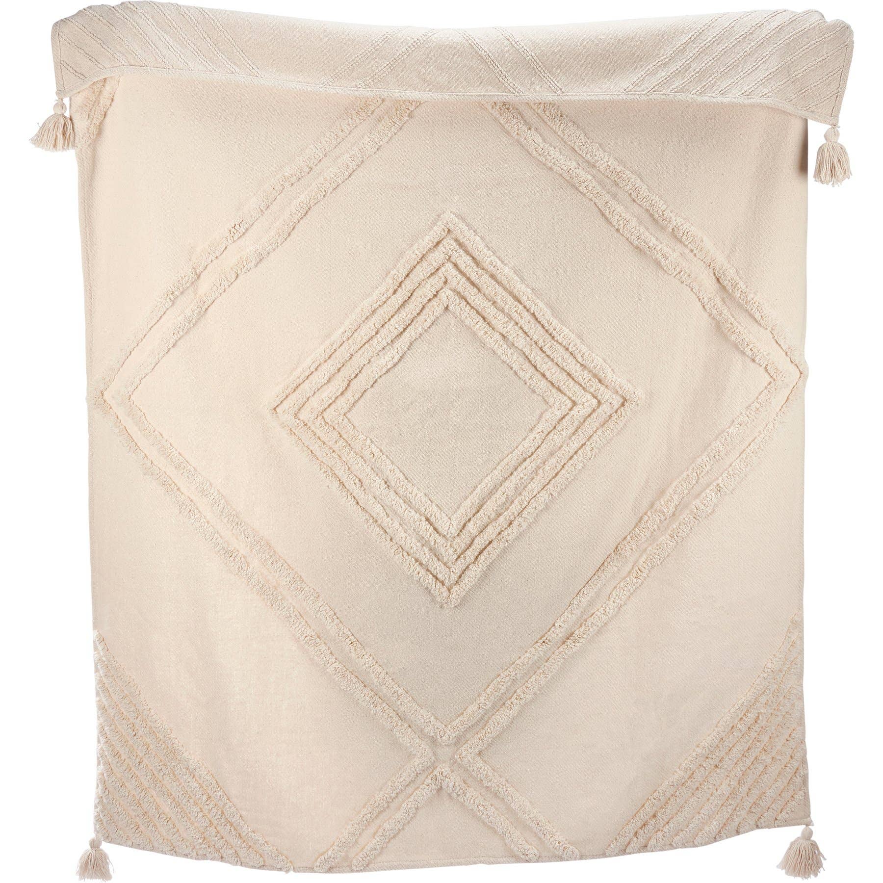 Tufted Diamonds Throw Blanket
