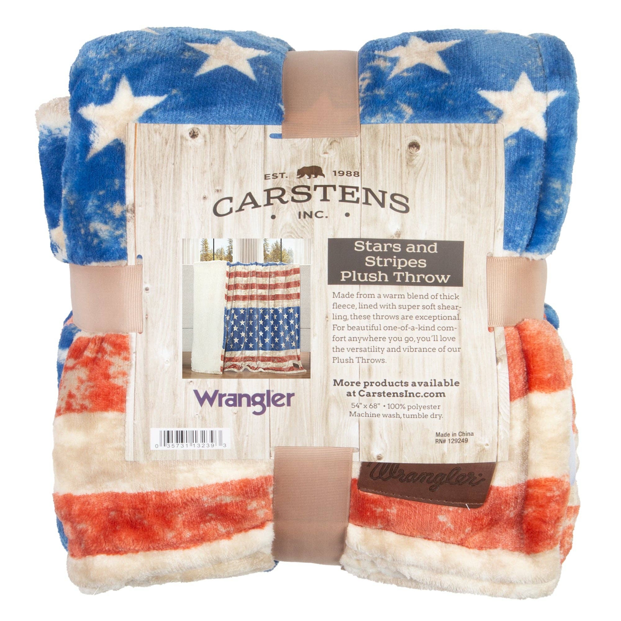 Wrangler® Stars & Stripes Plush Sherpa Throw