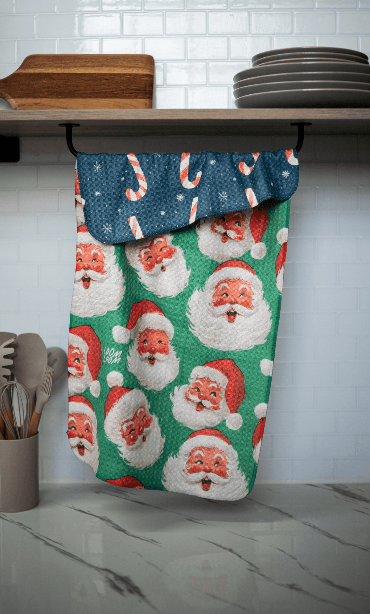 Santa Wrapping Canes Reversible