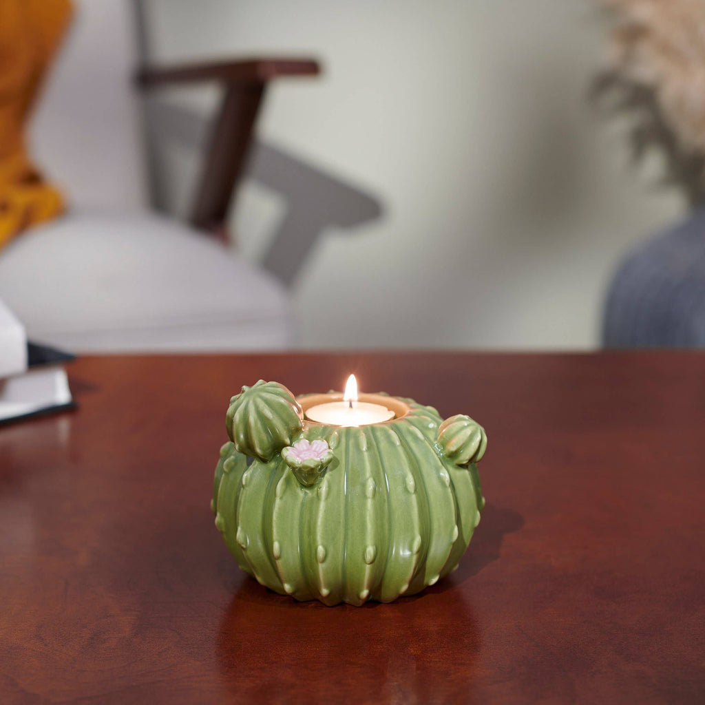 Barrel Cactus Candle Holder