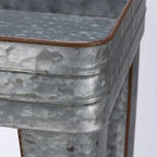 Galvanized Serving Tray Table Set