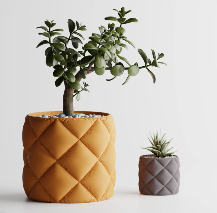 Inflated Puff Plant Pot | Orange