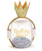 Birthday Queen Wine Glass and Crown