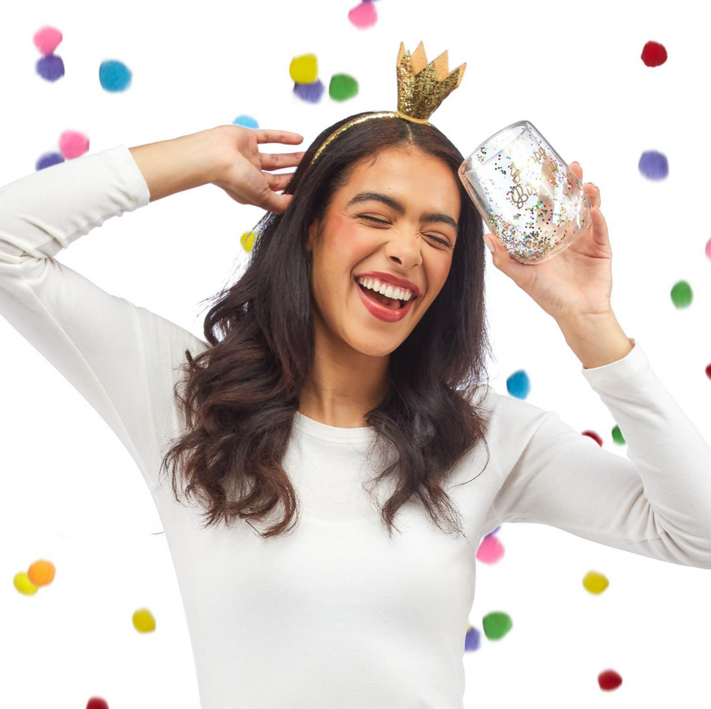 Birthday Queen Wine Glass and Crown