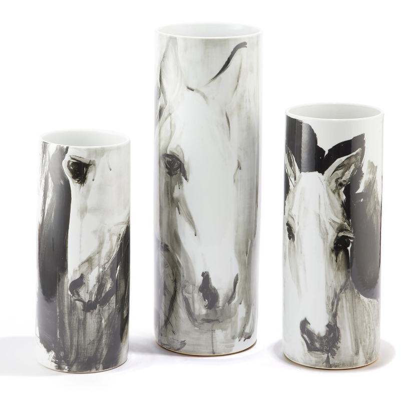 White Horses Vase (Medium)