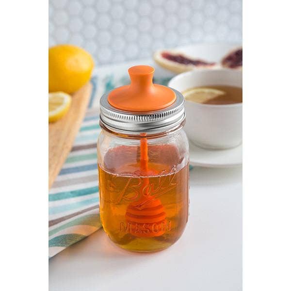 Honey Dipper Lid for Regular Mouth Mason Jar