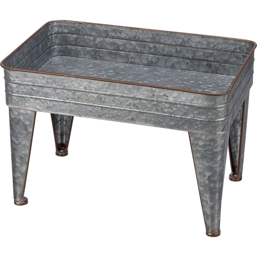 Galvanized Serving Tray Table Set