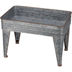 Galvanized Serving Tray Table Set