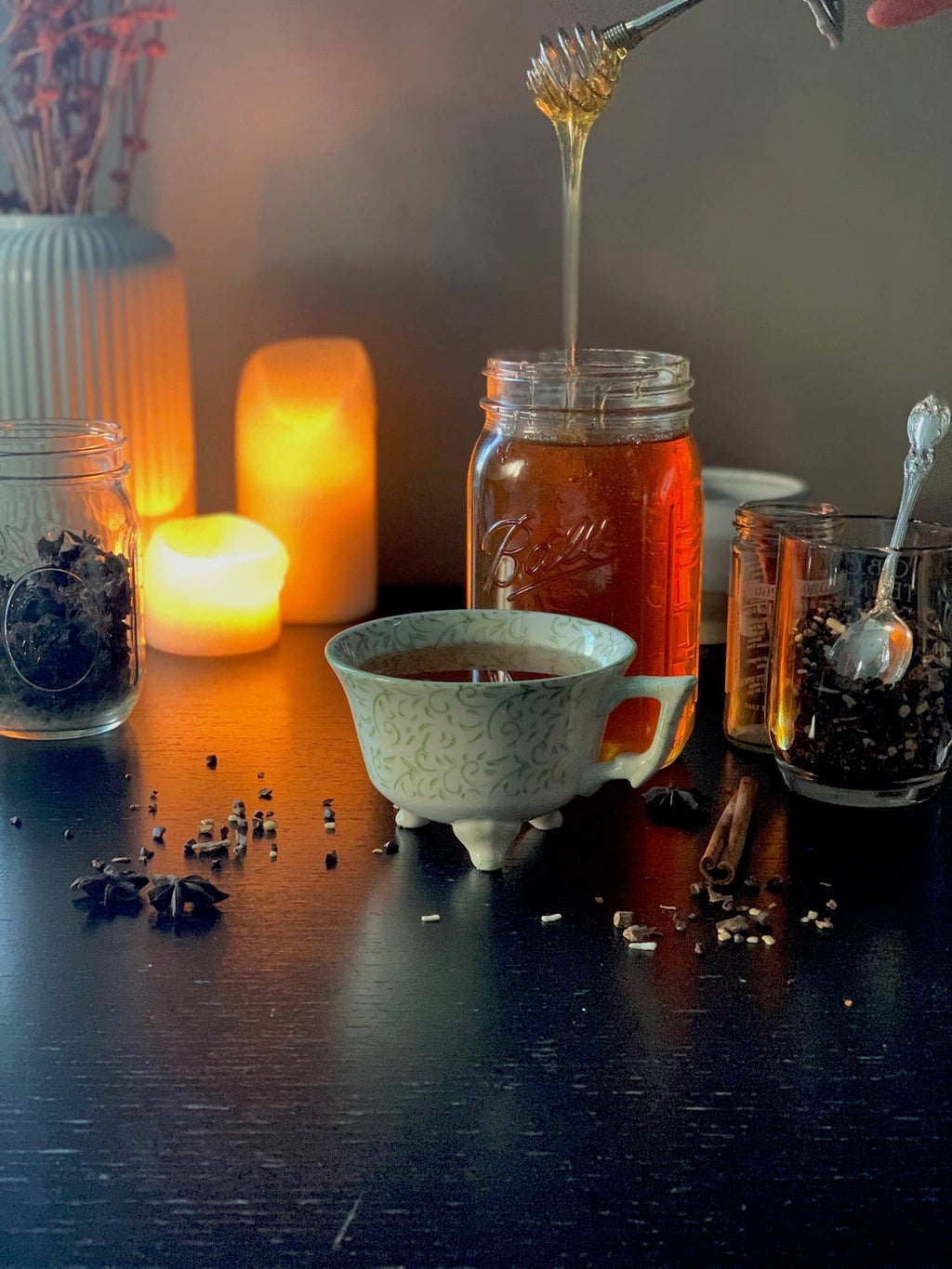 Honey Dipper Lid for Wide Mouth Mason Jar (stainless)