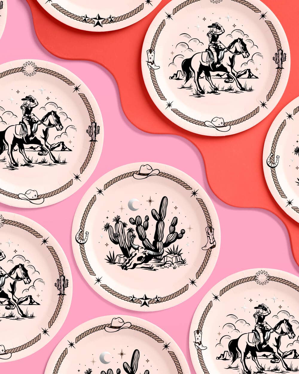 Vintage Western Paper Plates