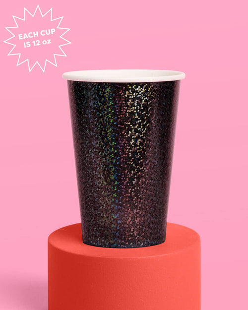 Black Shimmer Paper Cups