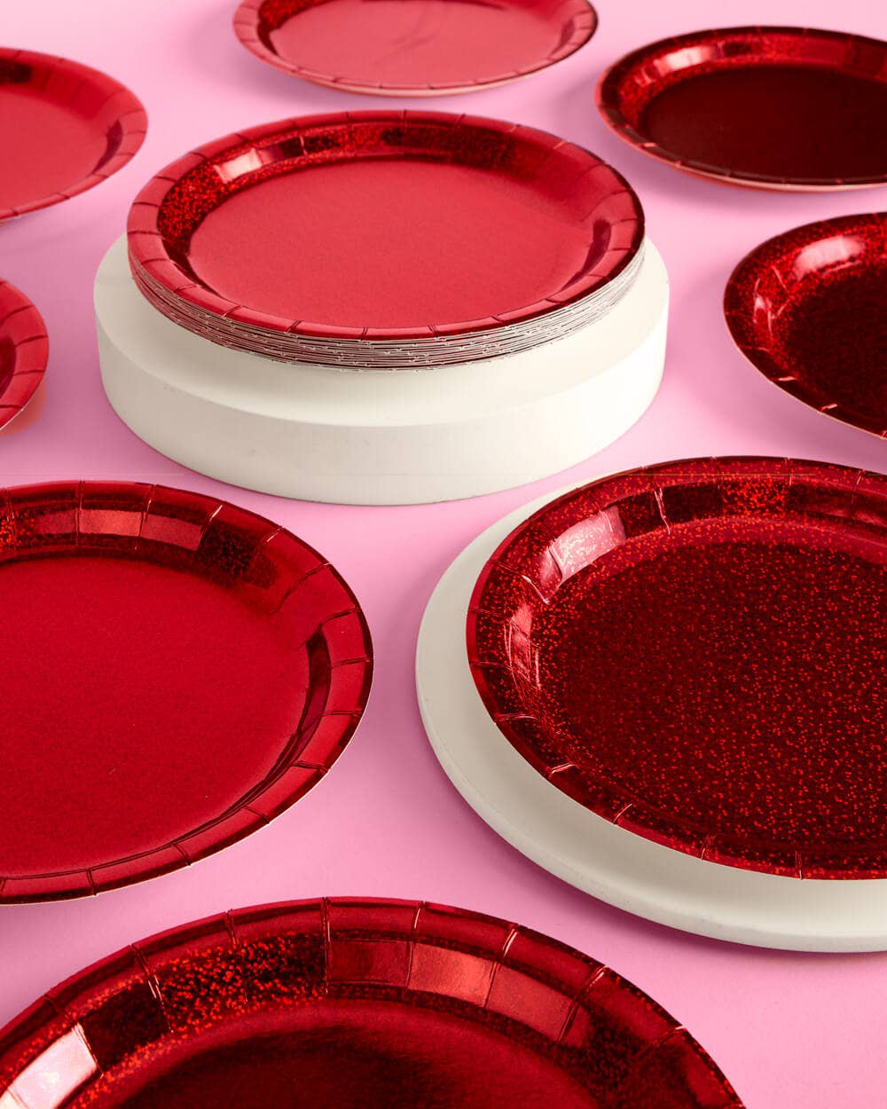 Red Shimmer Plates