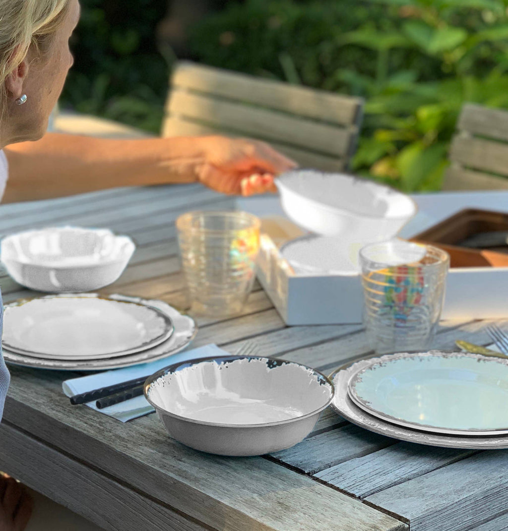 Melamine Dinnerware Set, 12-Piece, Ivory