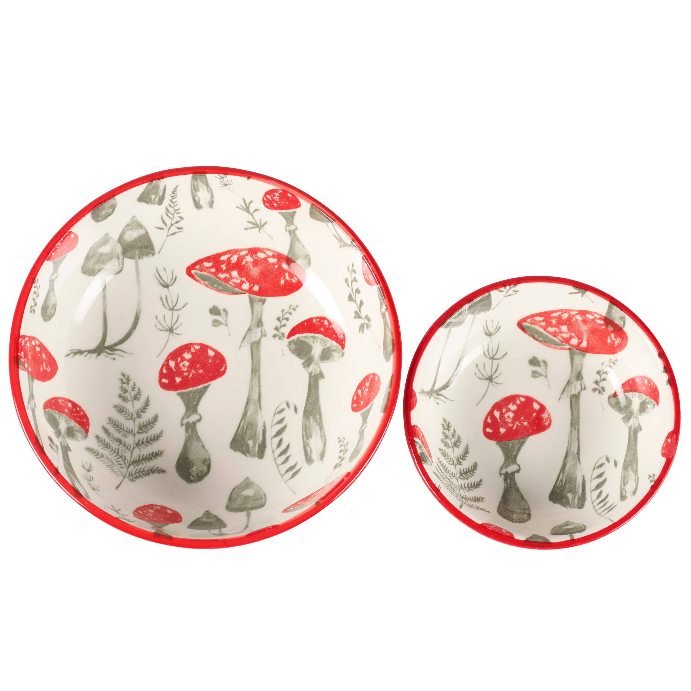 Red Mushroom Dipping Bowl Set