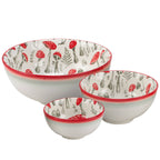 Red Mushroom Bowl Set