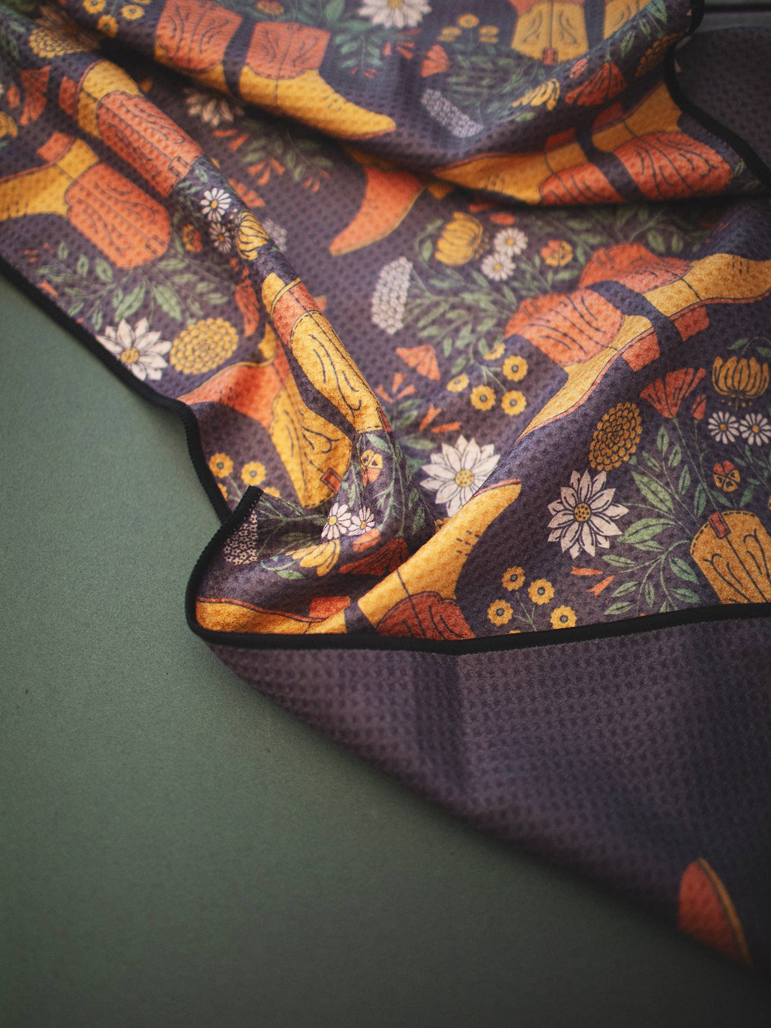 Kitchen & Tea Towel | Cowboy Boots & Flowers