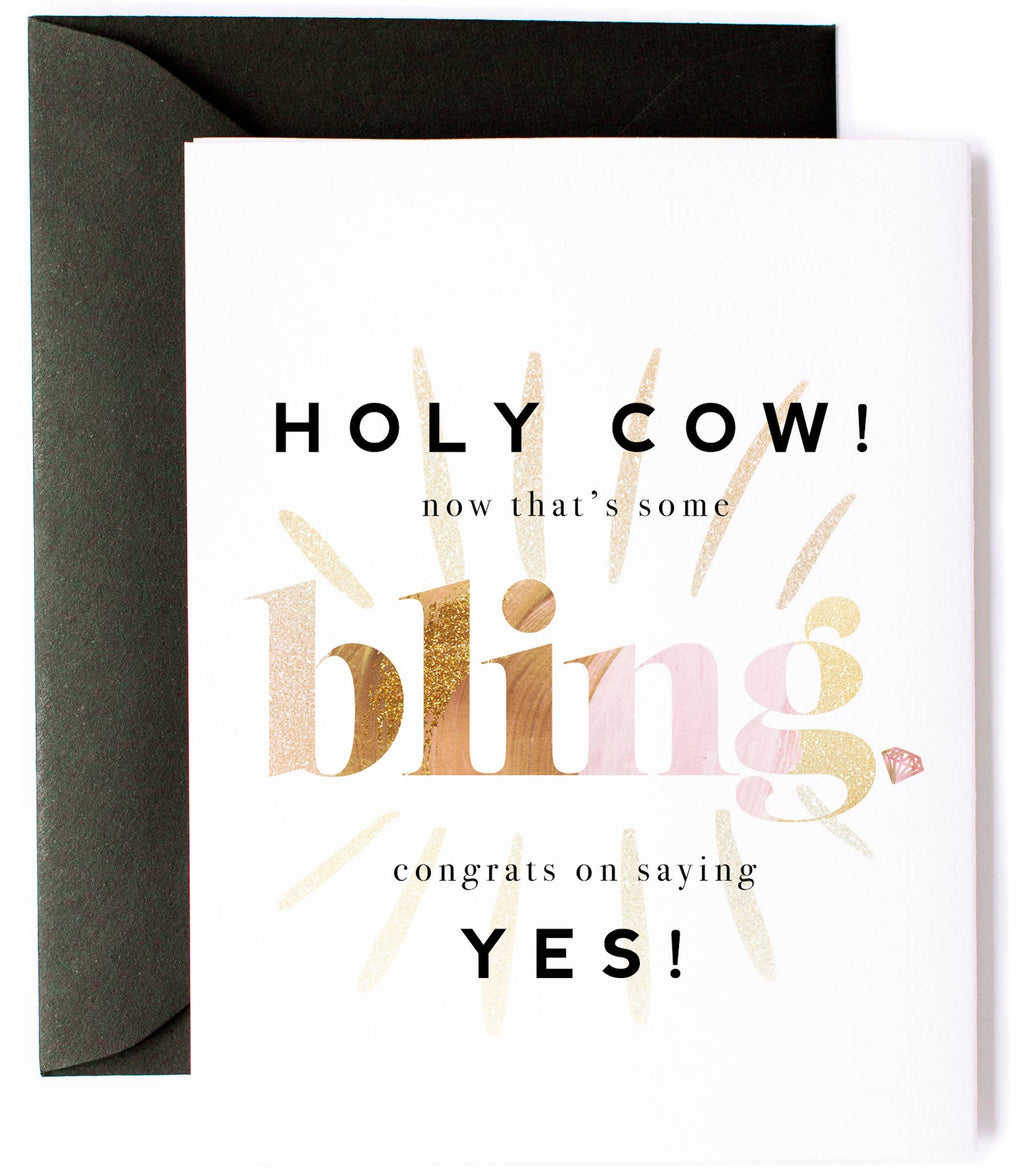 Funny Engagement Ring Greeting Card, Bride Wedding Congrats